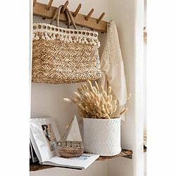 Paris Prix Cache Pot en Ciment Tissage 25cm Blanc