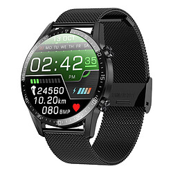 Chrono Montre Connectée,Montre Connectée Homme IP68Etanche Bracelet Connecté Cardio Podometre Smartwatch Sport Fitness Tracker d'Activité Contrôle de la Musique(Noir)