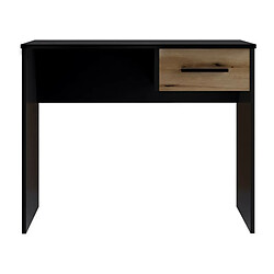 Bureau Petit Tiroir - Décor noir et chene - L 90 x P 50 x H 74 cm