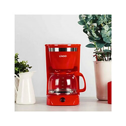 Livoo Cafetière Electrique 800W 12-tasses-Classique ROUGE + Grille-pain Baguettes 900W ROUGE large fente 7 positions