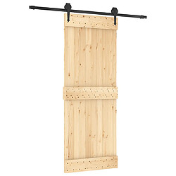 vidaXL Porte coulissante et kit de quincaillerie 80x210 cm pin massif