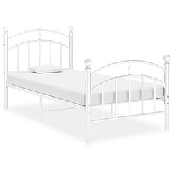 vidaXL Cadre de lit sans matelas blanc métal 90x200 cm