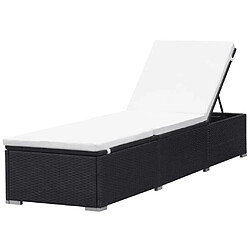 Acheter Maison Chic Chaise longue avec coussin | Bain de soleil Relax | Transat Résine tressée Noir -GKD18828