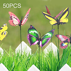 Wewoo Décoration Jardin 50 PCS Coloré Papillons Ornement Pot De Fleurs Plante Décor Papillon Bâton Simulation Papillon, Aléatoire Couleur Livraison