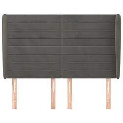 Avis Maison Chic Tête de lit scandinave avec oreilles,meuble de chambre Gris foncé 147x23x118/128 cm Velours -MN52678