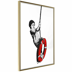 Paris Prix Affiche Murale Encadrée Banksy Swinger 20 x 30 cm Or