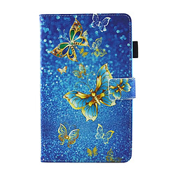 Wewoo Housse Étui pour Samsung Galaxy Tab A 8.0 / T380 & T385 motif de papillons dorés horizontal en cuir avec porte-cartes et fentes cartes