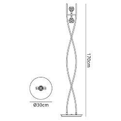 Luminaire Center Lampadaire Dali 2 Ampoules G9, laiton poli