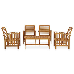 vidaXL Salon de jardin 5 pcs Bois d'acacia massif