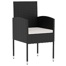 Avis Maison Chic Mobilier à dîner 3 pcs de jardin - Ensemble table et chaises d'extérieur - Salon/Mobilier de jardin classique Résine tressée Noir -MN25014