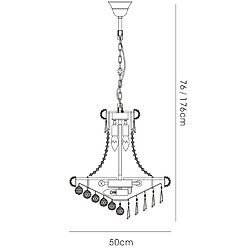 Avis Luminaire Center Suspension Alexetra 9 Ampoules chrome poli/cristal