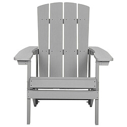 Acheter Beliani Chaise de jardin ADIRONDACK Bois d'ingénierie Gris clair