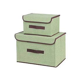 Wewoo 2 en 1 coton tissu Cube Boîte de rangement broderie panier à linge placard vitrine titulaire jouets organisateur vert 