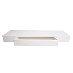 Acheter Mendler Étagère murale HWC-H37, étagère suspendue, tiroir, en bois massif 8x80x25cm ~ blanc