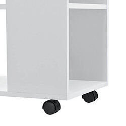 Avis Helloshop26 Table basse rectangulaire à roulettes pour salon meuble stylé avec étagère de stockage 60 x 70 x 35 cm blanc 03_0006173