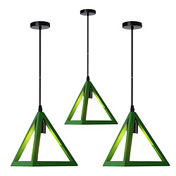 Stoex 3x Lustre Suspension Métal Cage forme de Triangle Style Vintage Industrielle E27