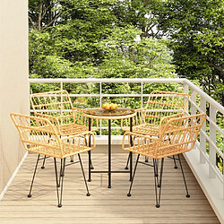 Salle à dîner de jardin 5 pcs,Table et chaise à manger Résine tressée -MN43485