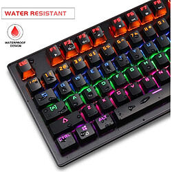 Clavier de jeu mécanique RVB, rétroéclairé arc-en-ciel LED, commutateurs mécaniques bleus clavier d'ordinateur filaire USB avec pour PC portable multi-appareils Windows/Mac/PS4