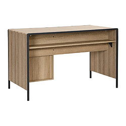 Vente-Unique Bureau avec 1 tiroir et 1 placard - MDF et métal - Coloris : Naturel et noir - TUMACO pas cher