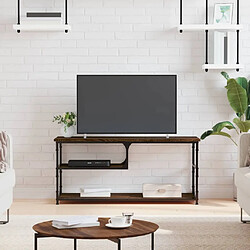 Maison Chic Meuble TV scandinave - Banc TV pour salon chêne marron 103x38x46,5cm bois d'ingénierie et acier -MN58637