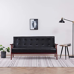 Maison Chic Canapé à 3 places,Canapé droit,Sofa de Salon,Banquette Noir Similicuir -GKD825232