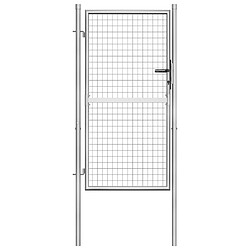 vidaXL Porte de jardin Acier galvanisé 105x200 cm Argenté