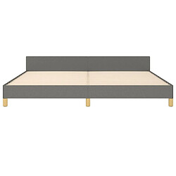 Maison Chic Lit adulte - Cadre Structure de lit avec tête de lit Contemporain Gris foncé 200x200 cm Tissu -MN94624 pas cher