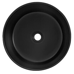 ML-Design Lavabo en Céramique Noir Mat, Ø 41 x 18 cm, Rond, Vasque à Poser sur Plan de Toilette, Lave-Mains Évier pour la Salle de Bain / WC Invités, Design Moderne, sans Matériel de Montage