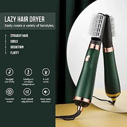 Universal Sèche-cheveux professionnel 3 en 1 Couteau de coiffure multifonctionnel Séchage rapide 1 étape Brosse à air chaud Lisseur Pince(Vert) pas cher