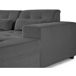 Lisa Design Vermont - canapé d'angle droit - 4 places - convertible avec coffre - en velours côtelé pas cher