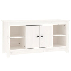 vidaXL Meuble TV Blanc 103x36,5x52 cm Bois de pin massif