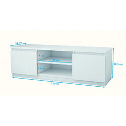 Avis Dusine Meuble TV Helil deux portes 120 CM blanc MAT en 18 MM