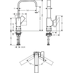 Mitigeur de lavabo HANSGROHE Metropol poignée manette, bonde Push-Open blanc mat - 32511700