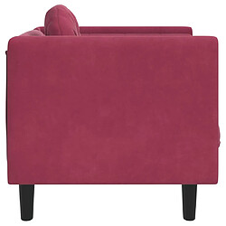 Acheter vidaXL Fauteuil avec coussin rouge bordeaux velours