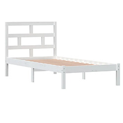 Avis Maison Chic Lit Moderne Chambre - Cadre/structure de lit pour adulte Blanc Bois massif 90x190 cm Simple -MN47292