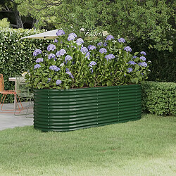 Maison Chic Jardinière,Lit surélevé de jardin - Bac à fleurs - pot de fleur Acier enduit de poudre 224x80x68 cm Vert -GKD96115