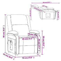 vidaXL Fauteuil de massage Anthracite Similicuir pas cher