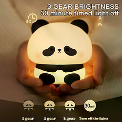 RedMiter Veilleuse LED en Silicone, motif Panda mignon, Animal de dessin animé, Rechargeable par USB, lampe de sommeil chronométrée, décoration de chambre d'enfant