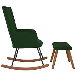 Avis vidaXL Chaise à bascule avec repose-pied Vert foncé Velours