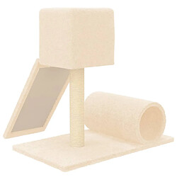 Acheter Helloshop26 Arbre à chat meuble tour grimper jouet grattage grattoir escalade plateforme avec griffoir en sisal 59 cm crème 02_0022437