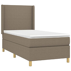 Avis Maison Chic Lit adulte- Lit + matelas,Sommier à lattes de lit avec matelas Taupe 80x200 cm Tissu -GKD43978