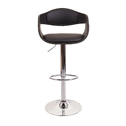 Mendler Tabouret de bar HWC-A47b, chaise de bar tabouret de comptoir, design rétro, bois simili cuir ~ noir