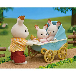 Sylvanian Families 5432 Sylvanian Jumeaux Lapins Chocolat et Poussette Double