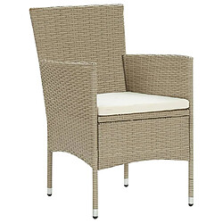 Avis Salle à manger de jardin 3 pcs,Table et chaise à dîner Résine tressée Beige -MN83822