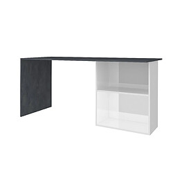 Avis Alter Bureau linéaire pour bureau et étude avec étagère, Made in Italy, Table Minimal, Bureau pour PC, 110x50h75 cm, blanc brillant et gris cendré