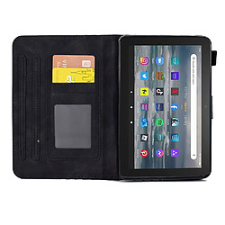 Etui en PU fonction d'éveil/veille automatique avec support et porte-cartes pour votre Amazon Fire HD 8 (2016)/(2017)/(2018) - noir