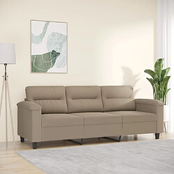 Maison Chic Canapé à 3 places,Canapé droit,Sofa de Salon,Banquette Taupe 180 cm Tissu microfibre -GKD324276