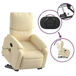 Maison Chic Fauteuil Relax pour salon, Fauteuil inclinable de massage Crème Tissu -GKD58413 pas cher