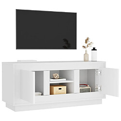 Acheter vidaXL Meuble TV blanc 102x35x45 cm bois d'ingénierie