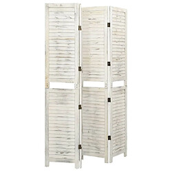 Acheter Maison Chic Paravent/Cloison de séparation 4 panneaux Blanc antique 140x165 cm Bois -MN24633